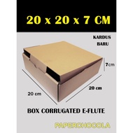 KARDUS 20x20x7 Cm /BOX KARTON CORUGATED DIECUT E - FLUTE