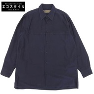 Y's Men's Heavyweight Long Sleeve Cotton Blouse, Navy, YK-B17-027, Size 2