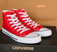 Converse All Star (Classic) ox -Free box Red !!! รุ่นฮิต สีแดง หุ้มข้อ รองเท้าผ้าใบ คอนเวิร์ส ฟรีกล่