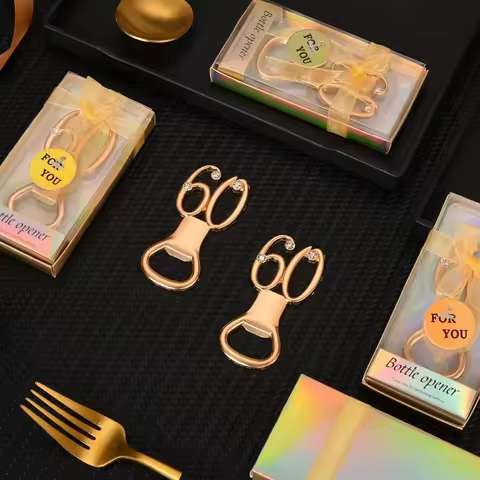 10pcs Golden Birthday Bottle Openers for 30th 40th 50th 60th 70th 80th Party Wedding Anniversary Gue