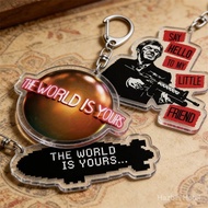 Popualr World Is Yours Keychains for Accessories Scarface Tony Montana Gangster Say Hello To My Life
