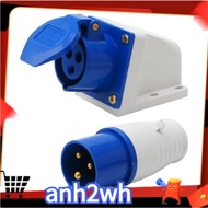 【A-NH】16 Amp 3 Pin Embedded Connection Waterproof Plug Socket