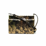 CHANEL 黑金蛇皮26開金扣2.55盒子包肩背包