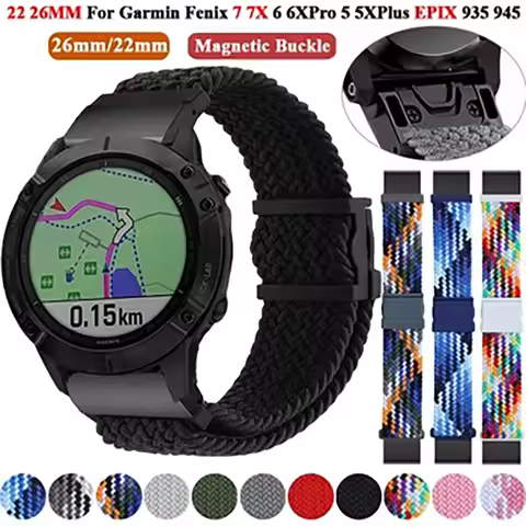 Approach S70 S62 Braided Nylon Strap For Garmin Forerunner 965 955 935 745 945 Epix 2 Instinct Band 