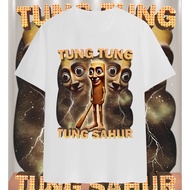 Tung Tung Tung Sahur เสื้อยืดคอกลมผ้าคอตตอนพิมพ์ลายสำหรับผู้ชาย