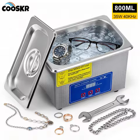 Ultrasonic Cleaner Ultrasound Cleaner 35W 40KHz Glasses Jewelry Ultrasound Cleaning Machine 800ml Po