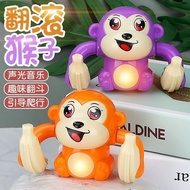 【ks1512.my】 Children's Electric Rollover Monkey Toy Early Education Lighting Music Rollover Monkey E