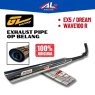 GL RACING OP BELANG EXHAUST PIPE EX5 DREAM WAVE100R HONDA W100R EKZOS EJOS PAIP ORI