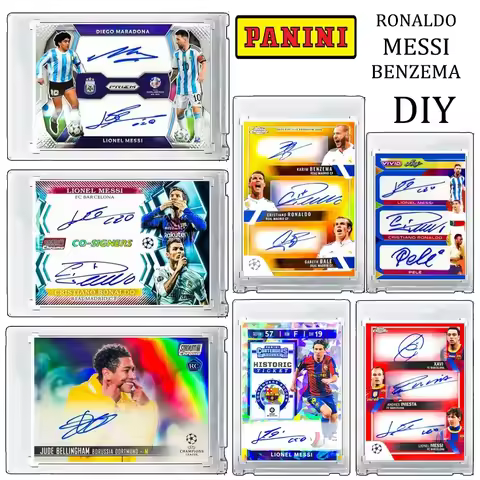 Panini Star Collection Card Bricks Homemade Refraction glitter DIY Messi Cristiano Ronaldo Benzema X