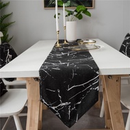 Nordic Black Marble Dining Kitchen Living Table Runner Waterproof Table Decor for Party Wedding Desktop Cover Decorative