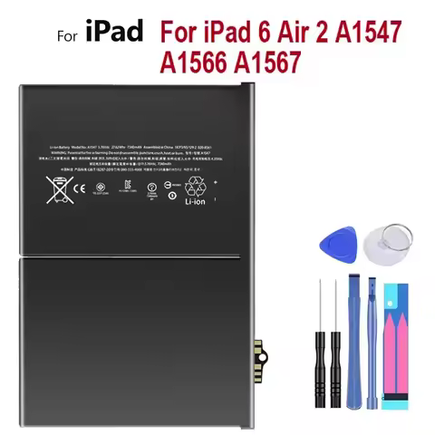 7340mAh Replacement Tablet Battery For Apple iPad 6 Air 2 IPad6 Air2 A1547 A1566 A1567 Rechargeable 
