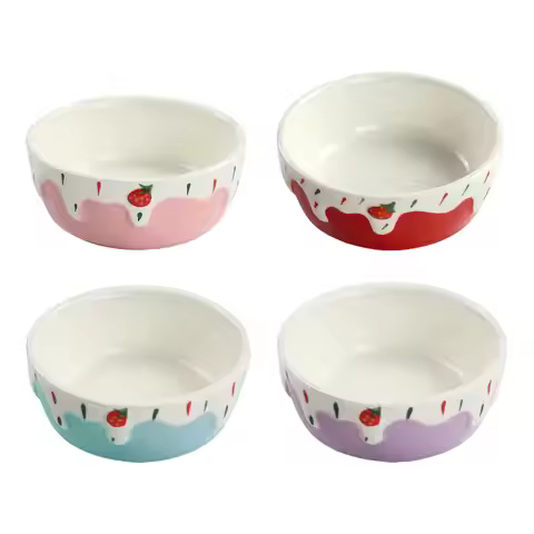 Hamster Food Bowl Easy to Clean Stable Anti Spill Portable Rabbit Food Dish for Hamster Ferret Squir
