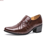 Men's High Heels Leather Shoes /Padded Shoes/Elevated Leather Shoes/Elevator Shoes/Cosplay/Stylist S