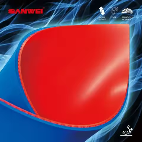 SANWEI-T88 Blue Sponge Set Ping Pong Rubber Rapid Rotation Devouring Table Tennis Batting for Sports