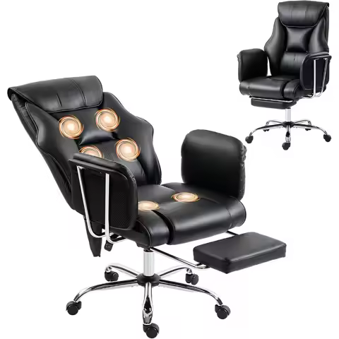 Massage Office Chair with Thick Cushioning and Adjustable Features