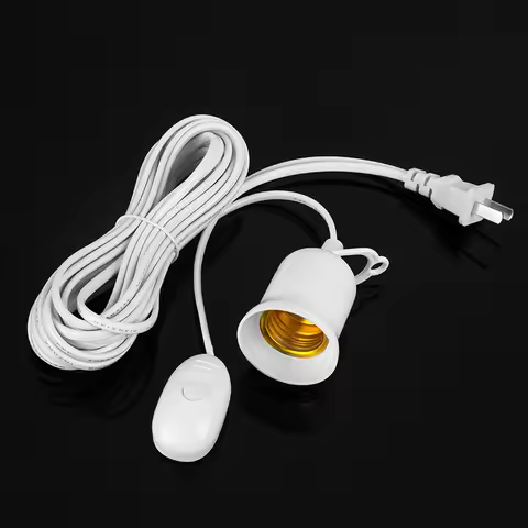 2M/4M/7M/9.5M Lamp Base Holder Power Cord Cable E27 US Hanging Pendant LED Light Fixture Socket Cord