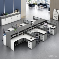 Company 6 Simple Person Table Combination Double Table Chair Office Staff Desk Office 4 Staff Desk F