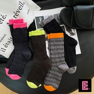 👸🏻E. Style [Ready Stock-Next Day Delivery] M0318 Mesh Middle Tube Socks Mesh Socks Middle Tube Socks