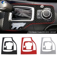 NOBELJIAOO Car Interior Gear Head Shift Knob Panel Cover Carbon Fiber Trim Sticker Fit For Mazda 3 Axela 2014 2015 - 2019 MT/AT O7X4