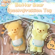 [baipeston] Squishy Toy Mochi Toy Butter Bear Hug Bear Apron Bear Pinching Slow Rebound Deion Vent Toy Stress Release Toy Hand Relax