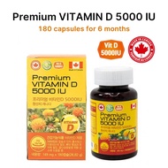 Premium VITAMIN D 5000IU Canadian vitamin D 1250% nutritional supplement for the whole family 6 Mont