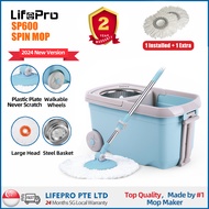 【2024 New Version】LifePro SP600 Walkable Spin Mop/ Magic Mop with Wheels/ 3M Quality Mop and Refills/ Up to 2 Years SG Warranty