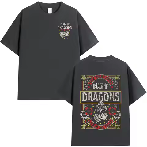 Rock Band Imagine Dragons Music Album T Shirt Fashion Hip Hop T-shirt Men Women Cotton Comfort Short