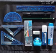 Paket ATK 11 barang (pengaris 4polpen 1pensil 1rautan 1penghapus1 stabilo 1 tipex 1jangka 1)