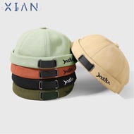XIANSTORE Beanie Hat, Solid Color Adjustable Brimless Hat, Retro Unisex Breathable Docker Cap