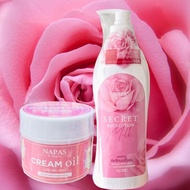 ิเซตคู่โลชั่นนมหอม+ออยหอม  NAPAS  Secreat Body Lotion ซีเคร็ทบอดี้โลชั่น  แพ็คเกจใหม่ 1 ขวด+ NAPAS C