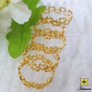 Special 916 Gold Ring Full Love Heart Shape 916 Gold Circle Ring