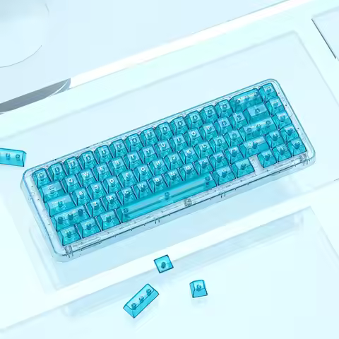 115 Keys MDA Profile Shine Through Keycaps Blue Transparent Clear keycaps Crystal Ceramic Key Cap Se