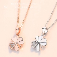 MNL Bad Reflect Clover 4-Leaf Pendant Necklace Reflecting Luck Fashion Accessories 925 Pure Silver G