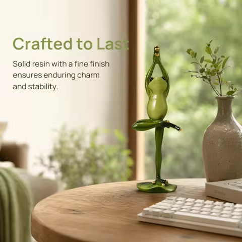 Resin Yoga Pose Amphibian Resin Figurine Four Optional Pose Designs Green Car Interior Amphibian Orn