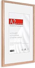 HIMEETIME Picture Frame for DIN A2 42 x 59.4 cm Natural Wood Oak Thin Frame, Picture Frame 42 x 60 c