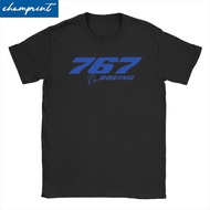 COD-Hipster Boeing 767 Men's And Women's T-Shirt Round Neck Pure Cotton Airplane Short Sleeve New Ar