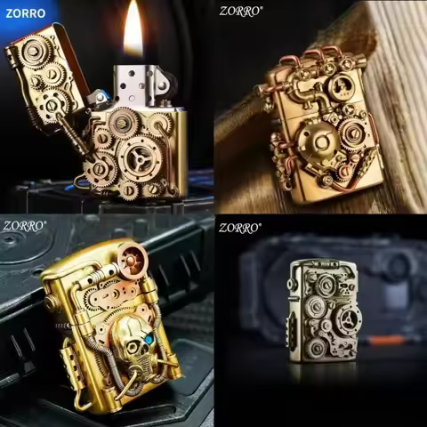 Creative Pure Copper Kerosen e Lighter Personalized Mechanical Steampunk Lighter Gear Linkage Cool M