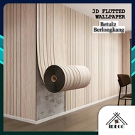 iDECOTM 3D Flutted Wallpaper Self Adhesive | 3D Design Grille Wallpaper | Pelekat Dinding Kayu 3D Di