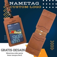 ID Card MAGNET Kulit Aslli CUSTOM Name Tag Kulit Aslii Dompet ID Car