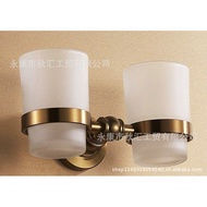 Bathroom Pendant Double Green Glass Bath Towel Toothbrush Mouthwash Cup Brushed Holder Space Cup Bro