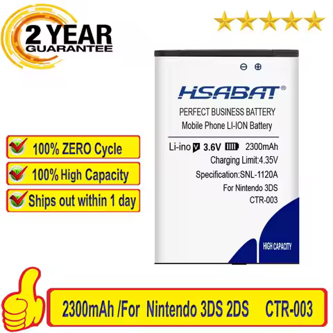 HSABAT 2300mAh CTR-003 CTR-001 Battery for Nintendo 3DS / 2DS / 2DS XL