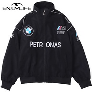 F1 BMW Racing Jacket Men Motorcycle  Sun Protection  Black Versatile Embroidered Casual Couple Coat