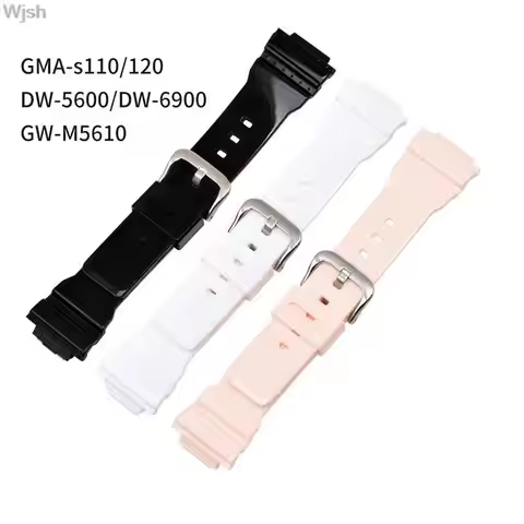 16mm Silicone Watchband for Casio G-shock gma-s110/gma-s120/DW-5600/ DW-6900/GW-M5610 Diving Sport W