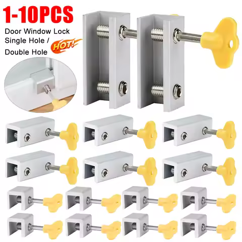 1-10PCS Adjustable Window Lock Stopper Safety Locks Restrictor for Non Punch Sliding Door Window Lim