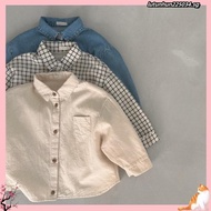 Perfectly-Kid Boys Denim Shirt Long Sleeve Lapel Button Closure Pocket Decor Casual Streetwear