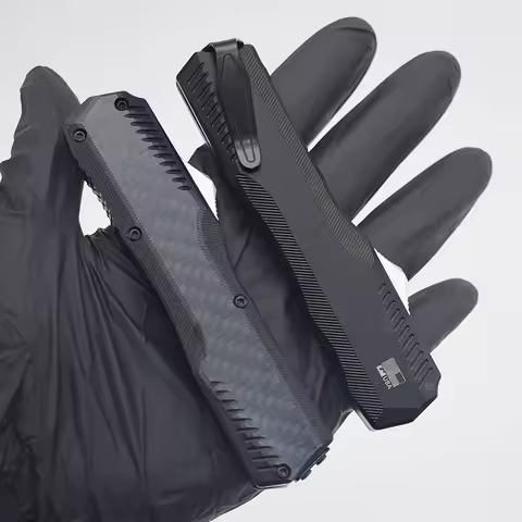 KS9000 OTF Knife Livewire Tanto/Drop/DE Stone wash Outdoor Camping CPM20CV CNC Aaluminum+CF Handle E