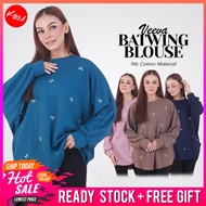 KM Veeva Batwing Ribbon Embroidery Women Blouse [B8686]