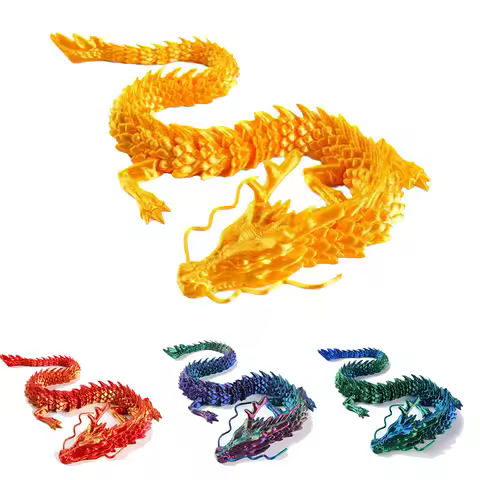 3D printed Chinese dragon Shenlong crafts ornamentsToy joint movable dragon Model Home Office Decora