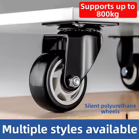 3 Inch Heavy Duty Caster Wheel Swivel Caster Silent Brake Wheel Black Thickened Trolley Cart Caster 