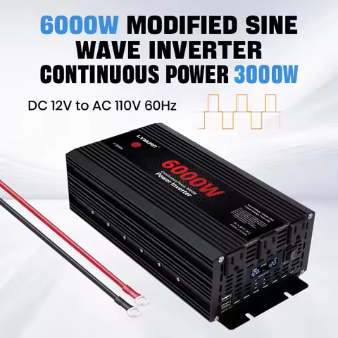 Car Power Inverter 1500W 2000W 2600W 6000W DC 12V To AC 120V Transformer with Dual Socket Charge,2×3